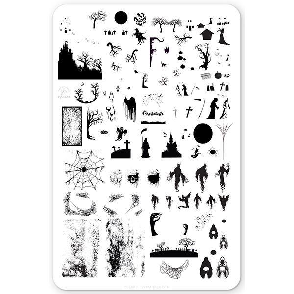 Creepy Hollow (CjSH37) Stampingplade, Clear Jelly Stamper